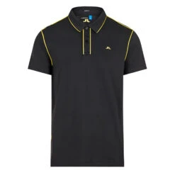 J.Lindeberg J. Lindeberg Tomi Regular Fit Lux Piquet Mens Golf Polo -Golf Sales Store 11852 9999BLACK