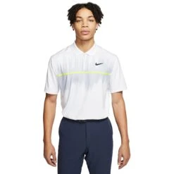 Nike Dri-FIT Vapor Printed Mens Golf Polo -Golf Sales Store 13205 100WHITE
