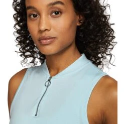 Nike Dri-FIT Zip Womens Sleeveless Golf Polo -Golf Sales Store 13301 449TOPAZMIST 1