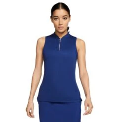 Nike Dri-FIT Zip Womens Sleeveless Golf Polo -Golf Sales Store 13301 492BLUEVOID