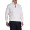 FootJoy Half Zip White Mens Golf Pullover -Golf Sales Store 13480