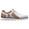 FootJoy Pro Spikeless White-Taupe Mens Golf Shoes - Cosmetic Blem -Golf Sales Store 16422