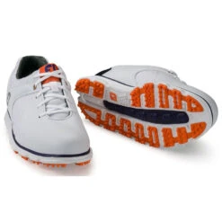 FootJoy Pro Spikeless White-Navy-Orange Mens Golf Shoes - Cosmetic Blem -Golf Sales Store 16430 WHITENVYORG 1 4338f9d9 df82 4957 8000 8be83c2fad0d