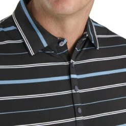 FootJoy Lisle Open Stripe Mens Golf Polo -Golf Sales Store 17787 BLKBLUGRYWHT 2