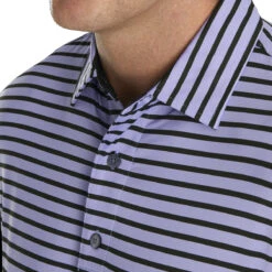 FootJoy Lisle 2-Color Stripe Mens Golf Polo -Golf Sales Store 17792 LAVENDERBLACK 2 d0404a91 7281 4af9 9a60 84c582f9863c
