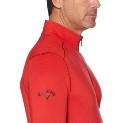 Callaway Swing Tech Outlast Mens Golf 1/4 Zip -Golf Sales Store 17878 LYCHEE 1