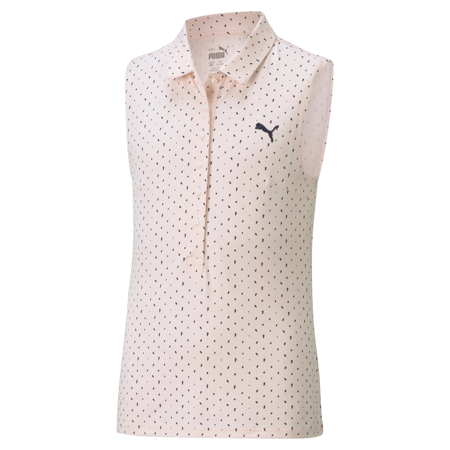PUMA Golf Puma CLOUDSPUN Polka Girls Sleeveless Golf Polo 3 PUMA Golf Puma CLOUDSPUN Polka Girls Sleeveless Golf Polo