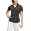Adidas Golf Adidas Ultimate365 Space-Dyed Striped Womens Golf Polo -Golf Sales Store 18767 BLACK