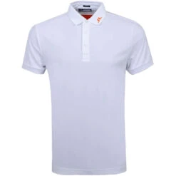 J.Lindeberg J. Lindeberg KV Amer Fit Mens Golf Polo -Golf Sales Store 19475 WHITEORANGE