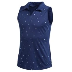 Adidas Golf Adidas Dot Print Girls Sleeveless Golf Polo