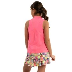 Lucky In Love Birdie Girls Sleeveless Golf Polo -Golf Sales Store 20455 NEONPINK648 2