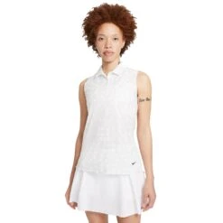 Nike Dri-FIT Printed Womens Sleeveless Golf Polo -Golf Sales Store 20526 PHOTONDUST025