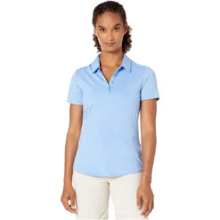 Adidas Golf Adidas Advantage Glow Blue Womens Golf Polo