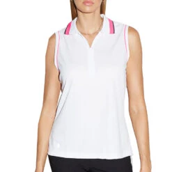 GGBlue Kathy Womens Sleeveless Golf Polo -Golf Sales Store 20905 WHTBLOSOM4522