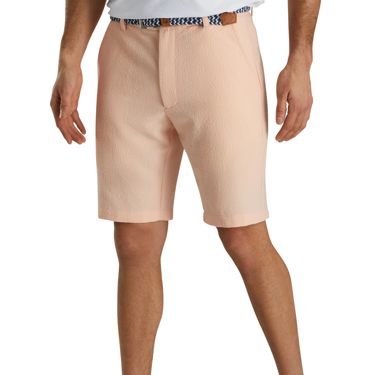 FootJoy Southern Living Performance Seersucker Peach Mens Golf Shorts 3 FootJoy Southern Living Performance Seersucker Peach Mens Golf Shorts