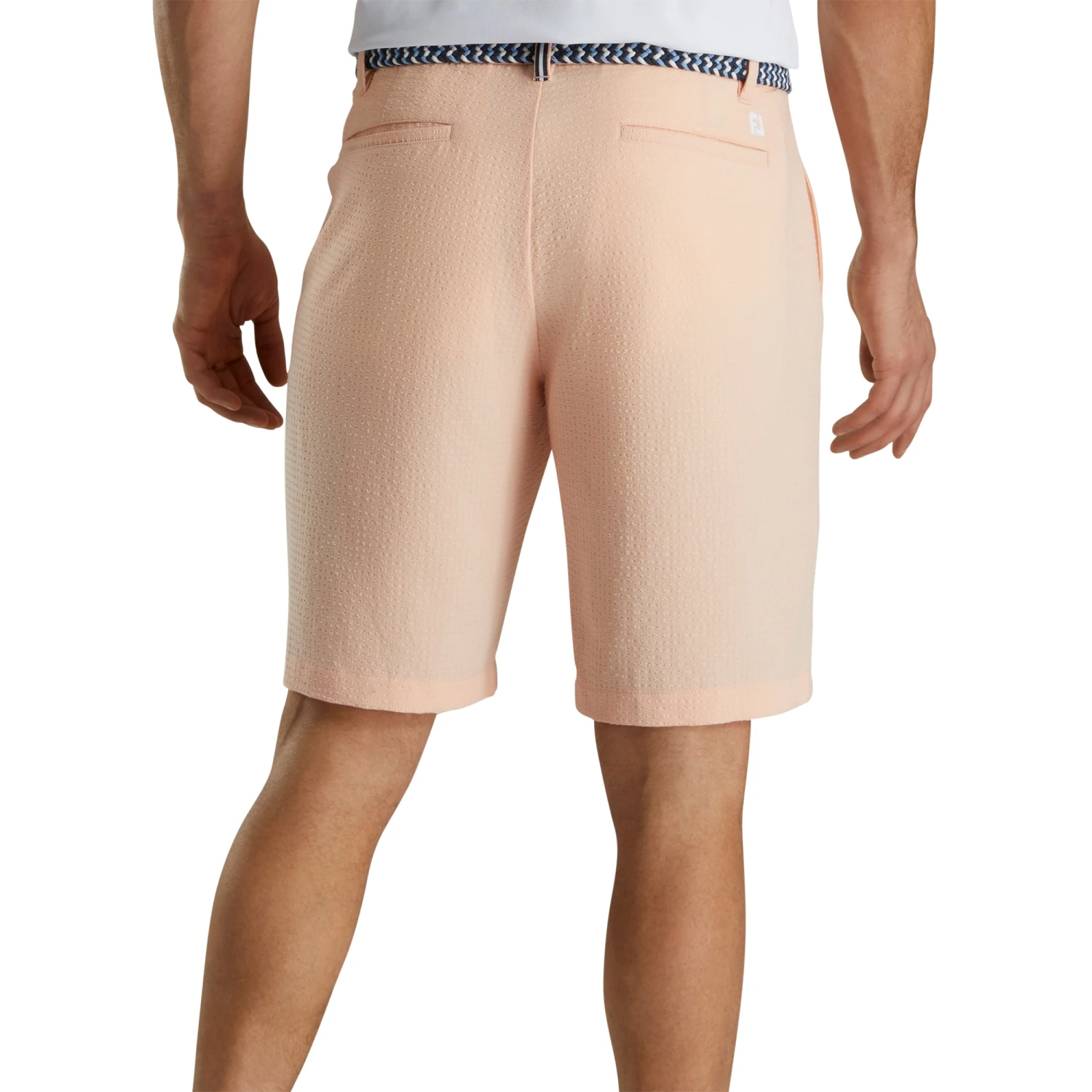 FootJoy Southern Living Performance Seersucker Peach Mens Golf Shorts 4 FootJoy Southern Living Performance Seersucker Peach Mens Golf Shorts - Image 2