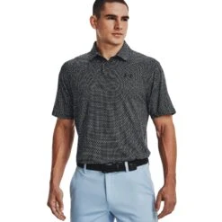 Under Armour T2G Printed Mens Golf Polo -Golf Sales Store 21635 BLACK001