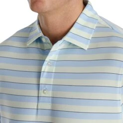 FootJoy Lisle Regency Stripe Sky Mens Golf Polo -Golf Sales Store 21640 SKYMINTNAVY 2