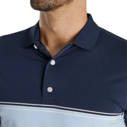 FootJoy Color Block Lisle Navy Mens Golf Polo 7 FootJoy Color Block Lisle Navy Mens Golf Polo -Golf Sales Store 21645 NVYHTHRSKYWT 2