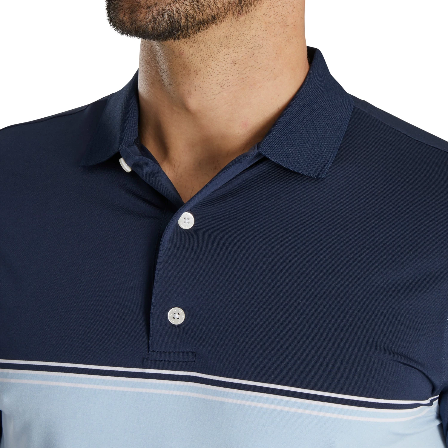 FootJoy Color Block Lisle Navy Mens Golf Polo 5 FootJoy Color Block Lisle Navy Mens Golf Polo - Image 3