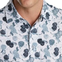 FootJoy Vintage Floral Print Lisle Mens Golf Polo 7 FootJoy Vintage Floral Print Lisle Mens Golf Polo -Golf Sales Store 21650 BLACK 2