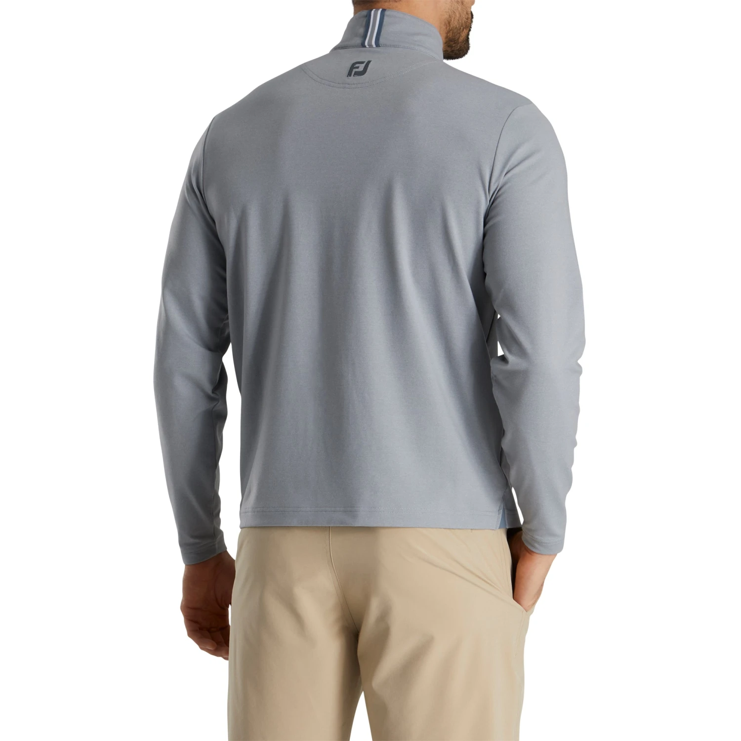 FootJoy Stretch Jersey Heather Grey Mens Golf 1/4 Zip 4 FootJoy Stretch Jersey Heather Grey Mens Golf 1/4 Zip - Image 2