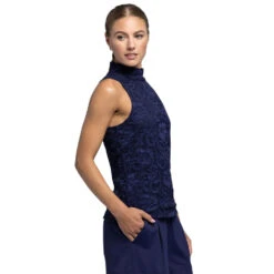 Greyson Scarlett Lennox Lace Mock Neck Womens Top -Golf Sales Store 23127 MIDNGHTSKY418 2