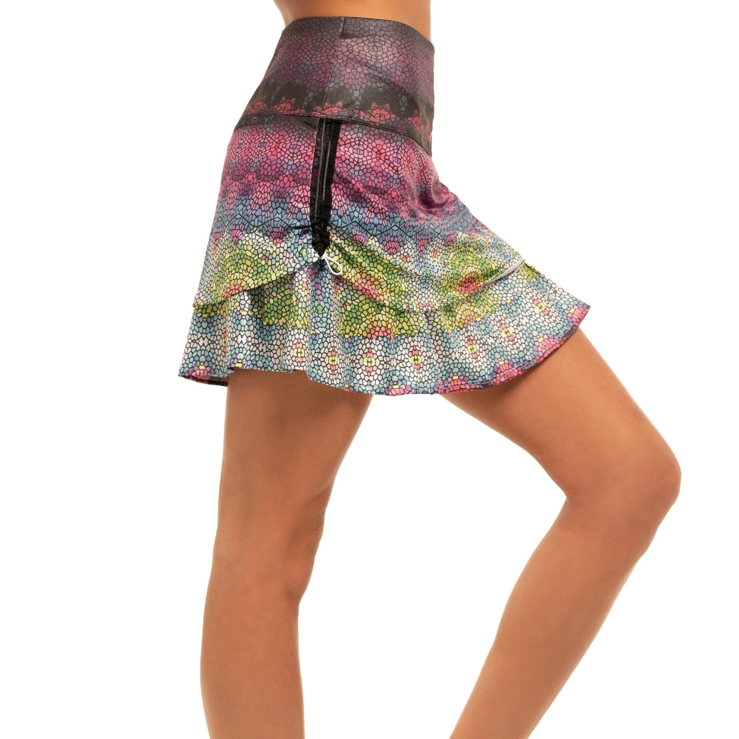Lucky In Love Prisma Ruche Multi 15.75in Womens Golf Skort 4 Lucky In Love Prisma Ruche Multi 15.75in Womens Golf Skort - Image 2
