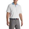 FootJoy Solid Stretch Pique With Stripe Placket Mens Golf Polo