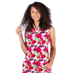 NVO Luella Red Womens Sleeveless Golf Polo