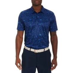 Robert Graham BBQ Boss Knit Mens Golf Polo -Golf Sales Store 25819 NAVY