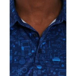 Robert Graham BBQ Boss Knit Mens Golf Polo -Golf Sales Store 25819 NAVY 1