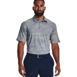 Under Armour Playoff 2.0 Jacquard Mens Golf Polo -Golf Sales Store 26228 STEELWHITE035