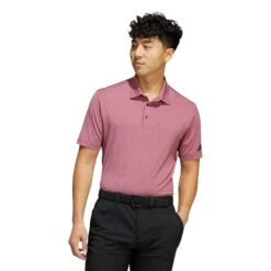 Adidas Golf Adidas Ultimate365 Heather Legacy Burgundy Mens Golf Polo