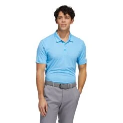 Adidas Golf Adidas Heather HEAT.RDY Blue Rush Mens Golf Polo
