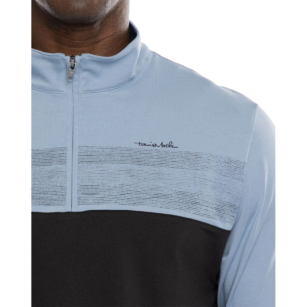 TravisMathew Out All Night Faded Denim Mens Golf 1/4 Zip 5 TravisMathew Out All Night Faded Denim Mens Golf 1/4 Zip - Image 3